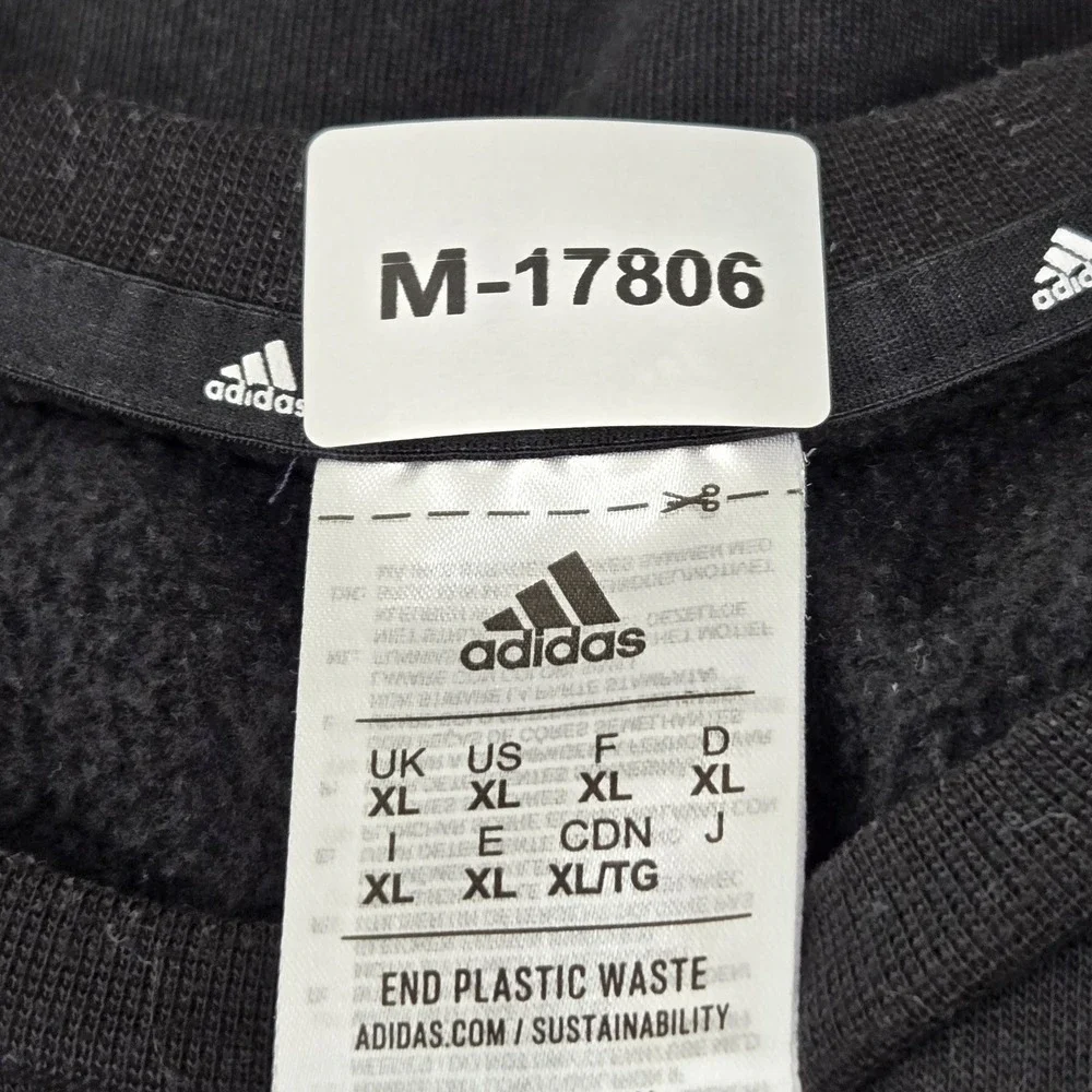 Adidas‎ Men Sweatshirt XL Black Fleece HM2607 Activewear Logo Long Sleeve